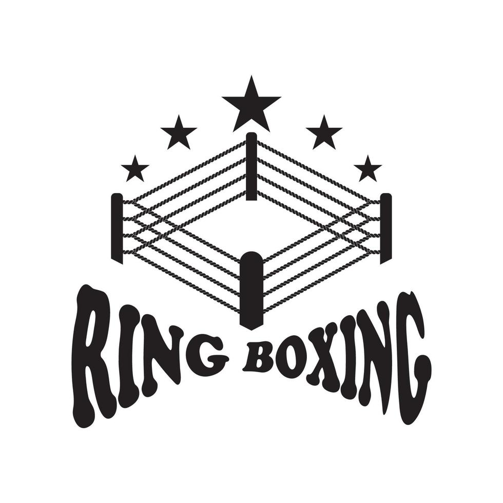 logo de ring de boxe, conception d'illustration vectorielle d'icône vecteur
