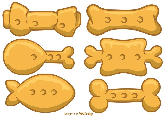 Jeu d'icônes vectorielles chien biscuit vecteur