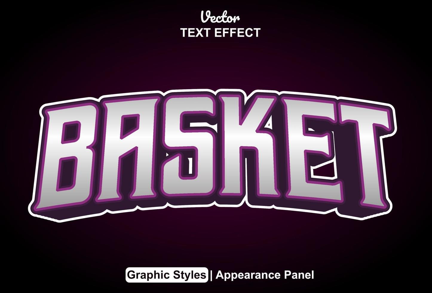 effet de texte de basket-ball avec style graphique et modifiable. vecteur