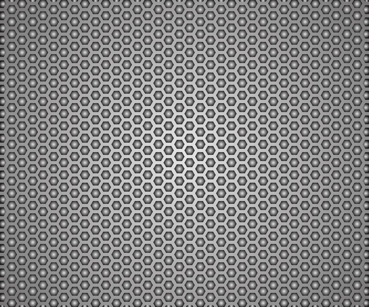 eps10 vector fond de grille de haut-parleur dégradé métallique. ruche en acier polygonale grise ou conception d'art vectoriel en peigne à miel. texture ou motif sans couture géométrique de vecteur. motif brillant ou papier peint