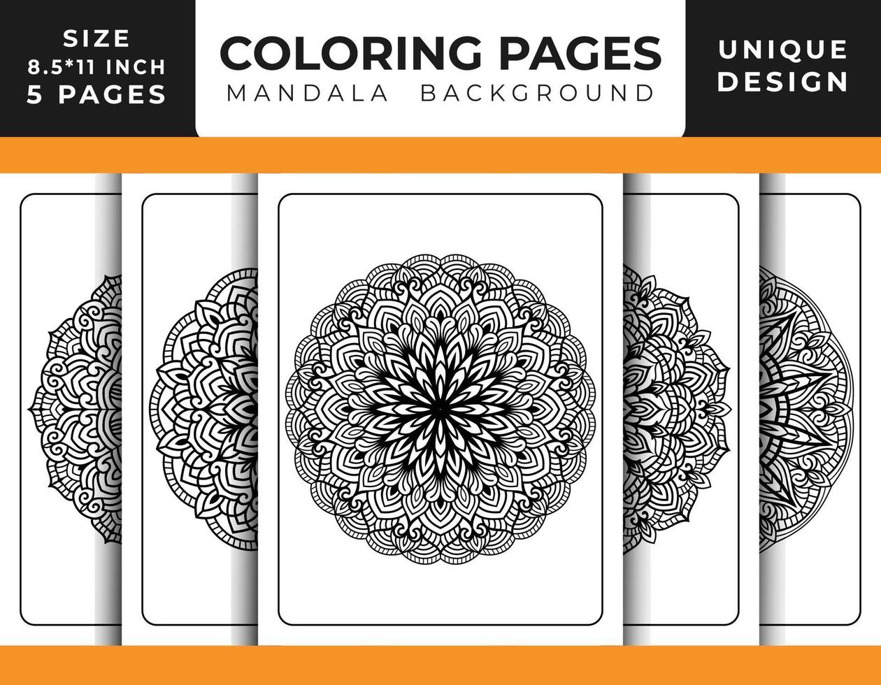 page de coloriage de motif floral de mandala pour adultes relaxation, pages de coloriage fond de mandala, pages de coloriage de mandala noir et blanc, mandala dessiné à la main motif d'art en ligne décrit pro vecteur