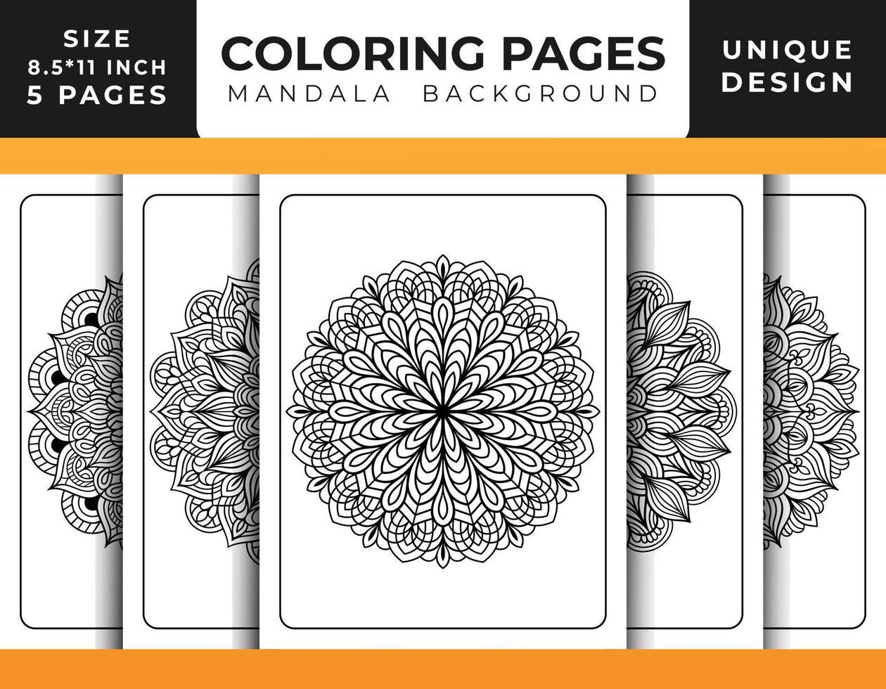 page de coloriage de motif floral de mandala pour adultes relaxation, pages de coloriage fond de mandala, pages de coloriage de mandala noir et blanc, mandala dessiné à la main motif d'art en ligne décrit pro vecteur