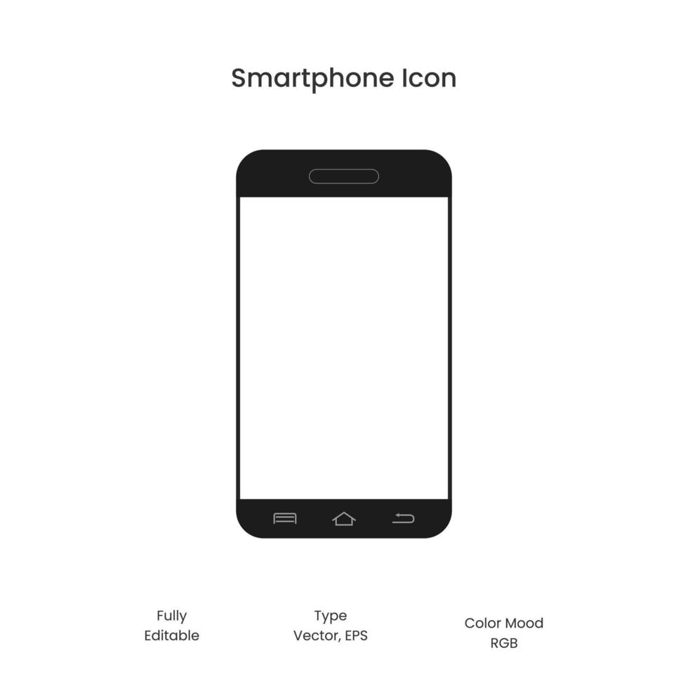 conception d'icône de smartphone de vecteur, icône de téléphone portable, téléphone à écran tactile vecteur