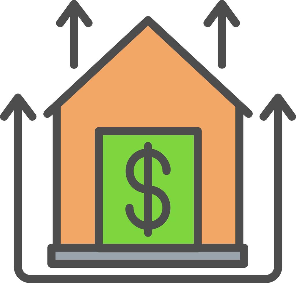 icône de vecteur de croissance des prix de l'immobilier