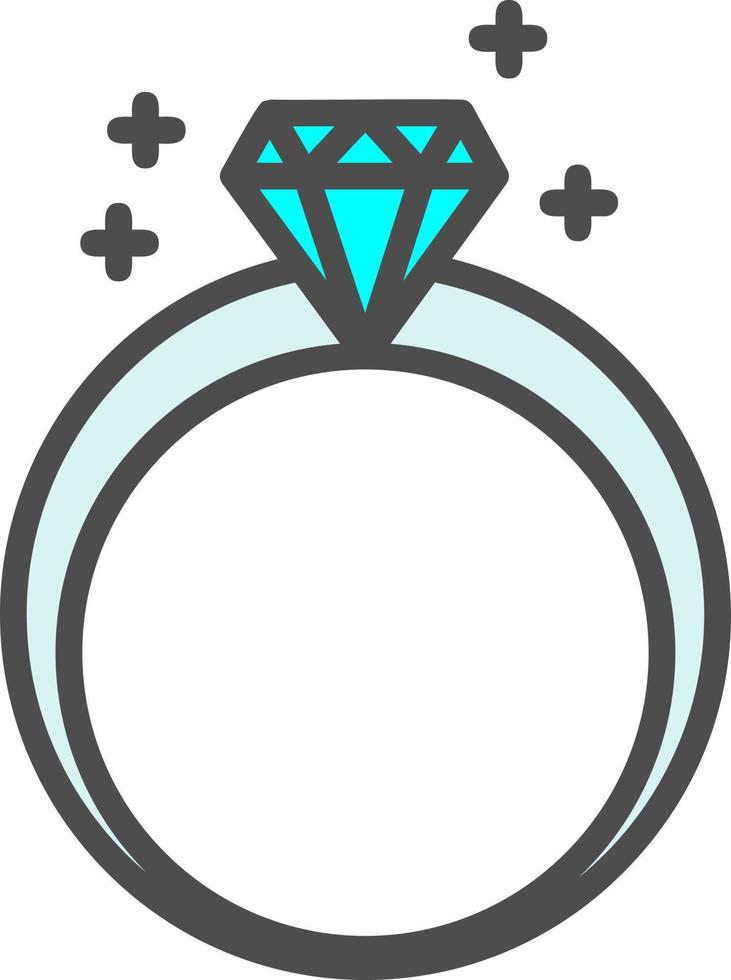 icône de vecteur de bague en diamant