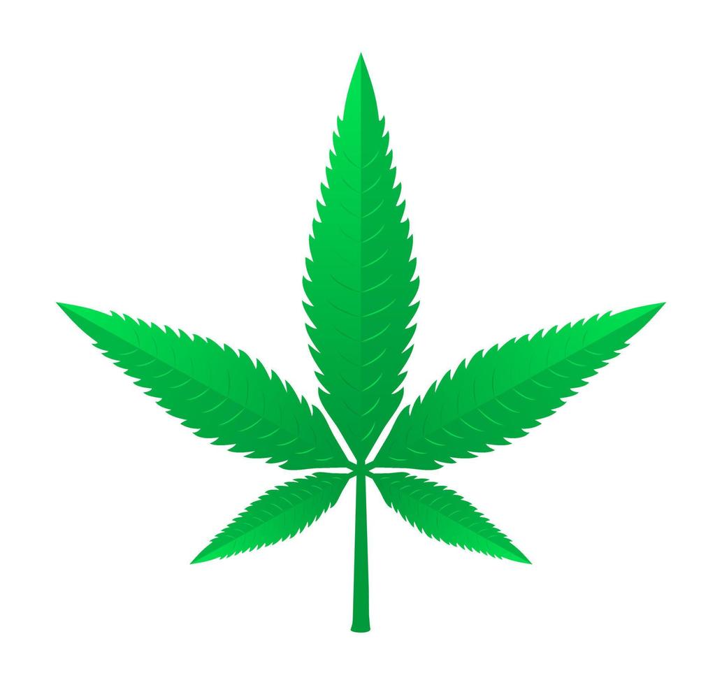 illustration vectorielle d'icône de gradient de feuille de cannabis de marijuana colorée vecteur