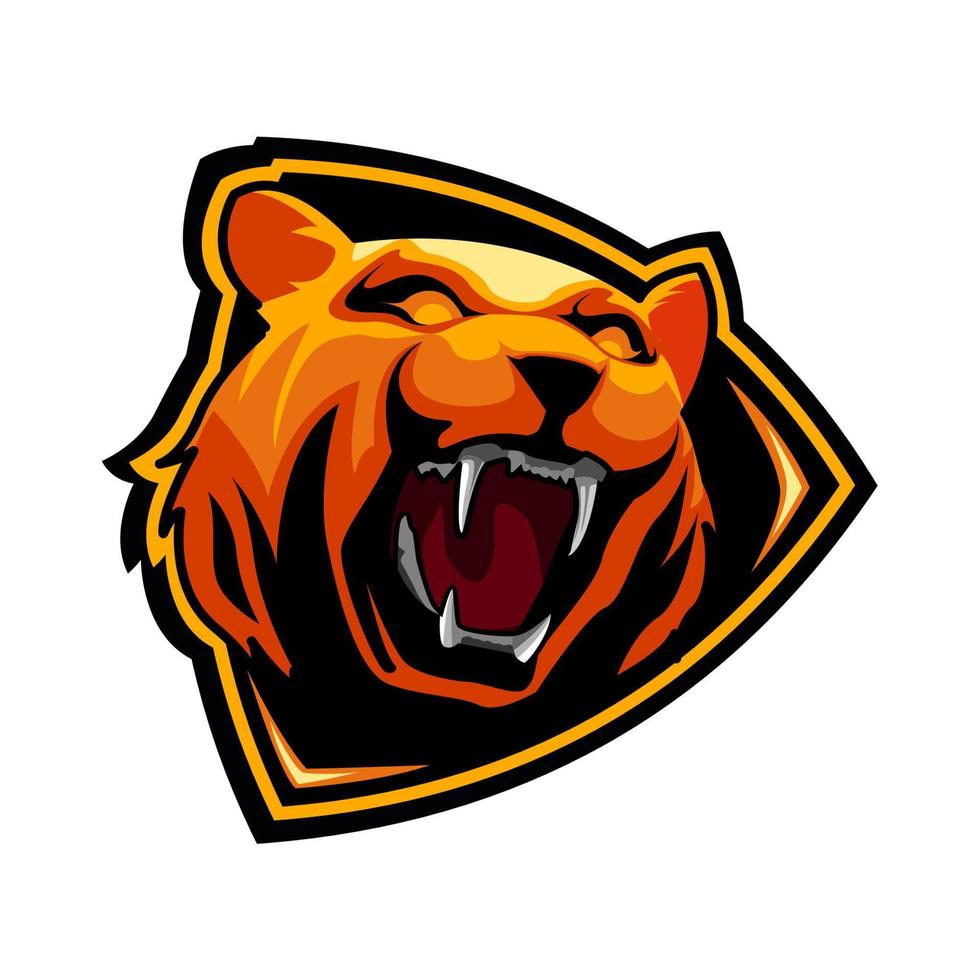 illustration de tête de lion bonne à utiliser pour le logo esport, etc. vecteur