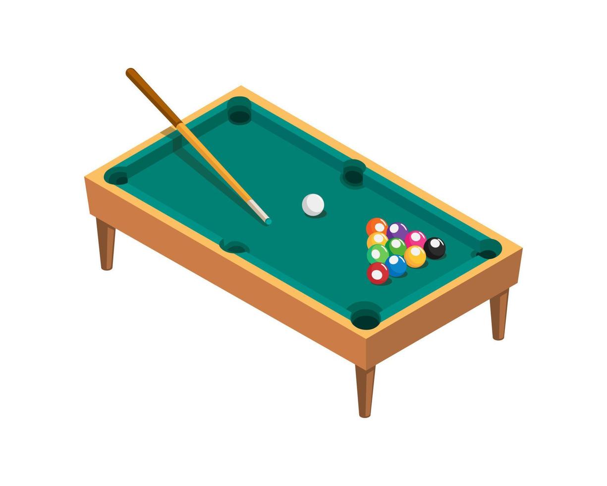 table de billard objet isométrique illustration vecteur