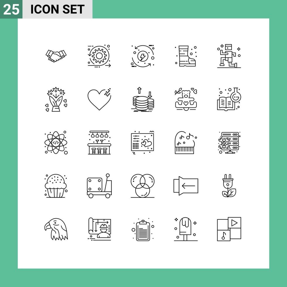 interface utilisateur pack de 25 lignes de base de bottes de sécurité sprint energy development éléments de conception vectoriels modifiables vecteur