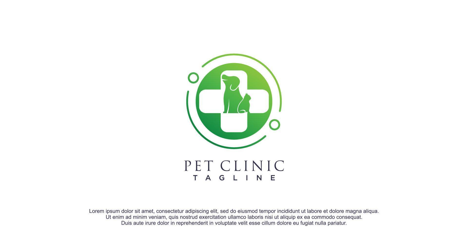 illustration vectorielle d'icône de conception de logo de clinique pour animaux de compagnie vecteur