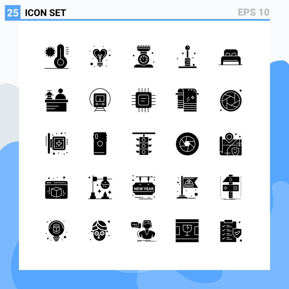 25 icônes créatives signes et symboles modernes de jeux de loisirs cuisson éléments de conception vectoriels modifiables à l'échelle amusante vecteur