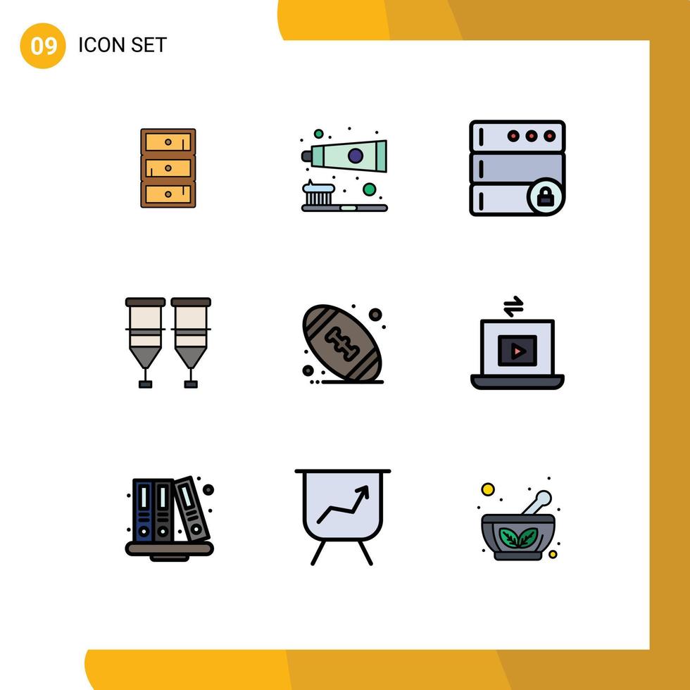 ensemble de 9 symboles d'icônes d'interface utilisateur modernes signes pour la seringue de base de données de transfusion de balle éléments de conception vectoriels modifiables de soins de santé vecteur