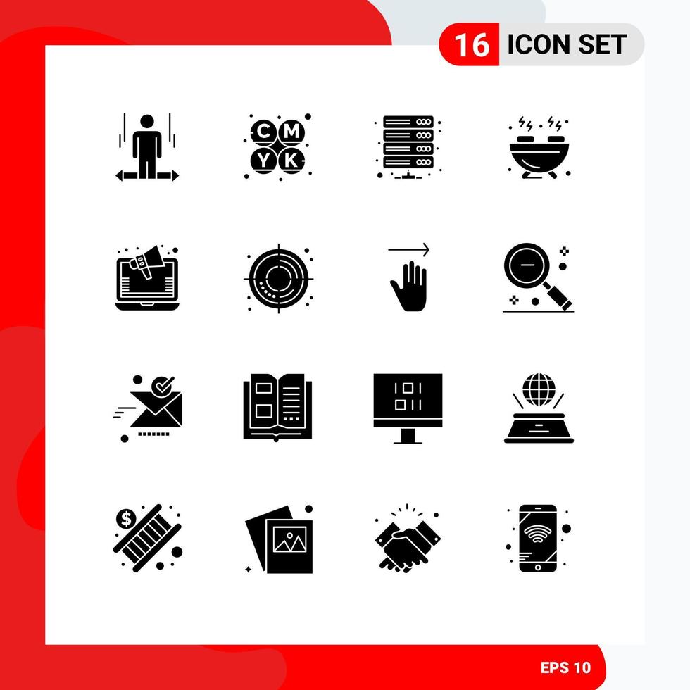 pack d'icônes vectorielles stock de 16 signes et symboles de ligne pour les données de loisirs de marketing vpn éléments de conception vectoriels modifiables vecteur