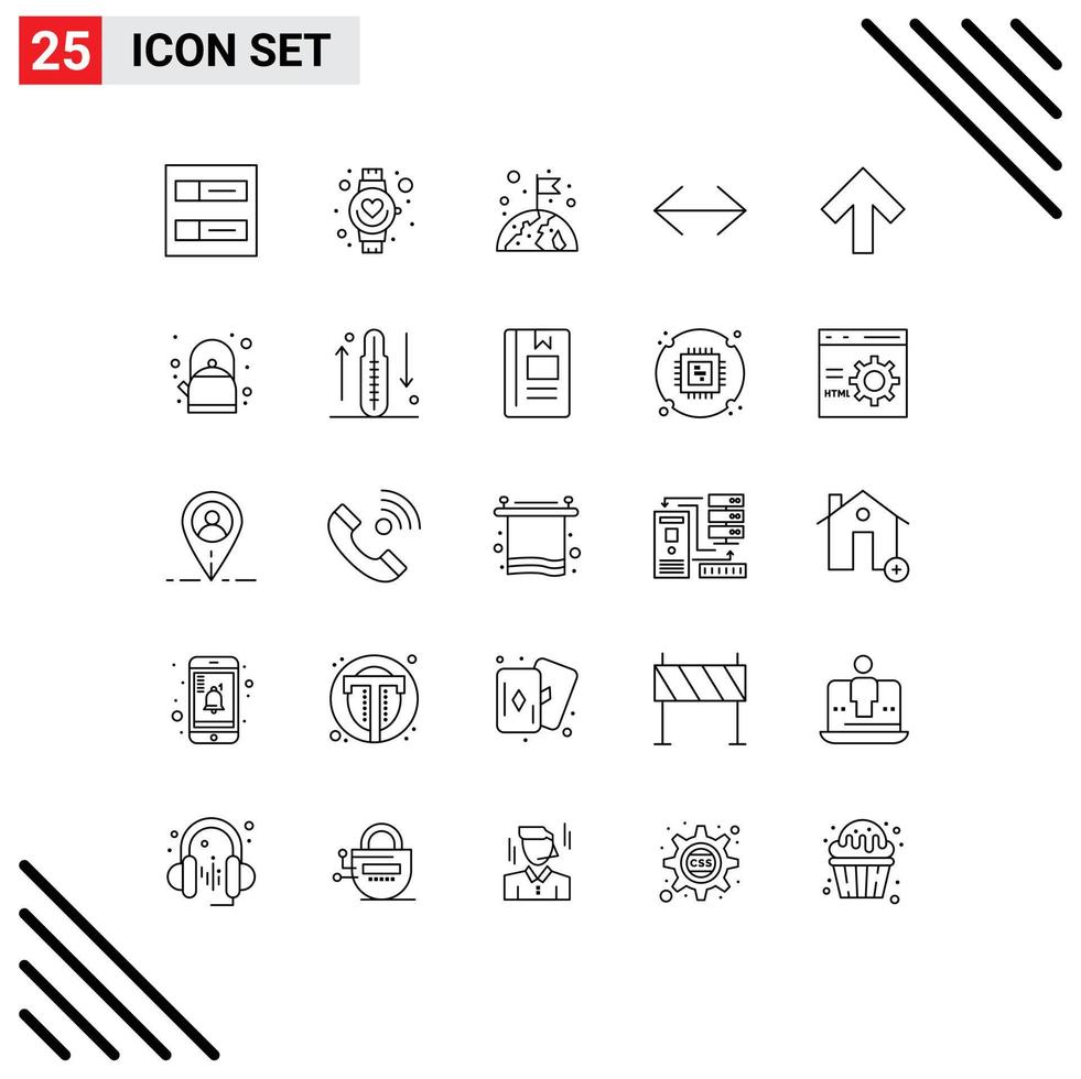 25 icônes créatives signes et symboles modernes du globe flèche vers l'avant droite gauche éléments de conception vectoriels modifiables vecteur