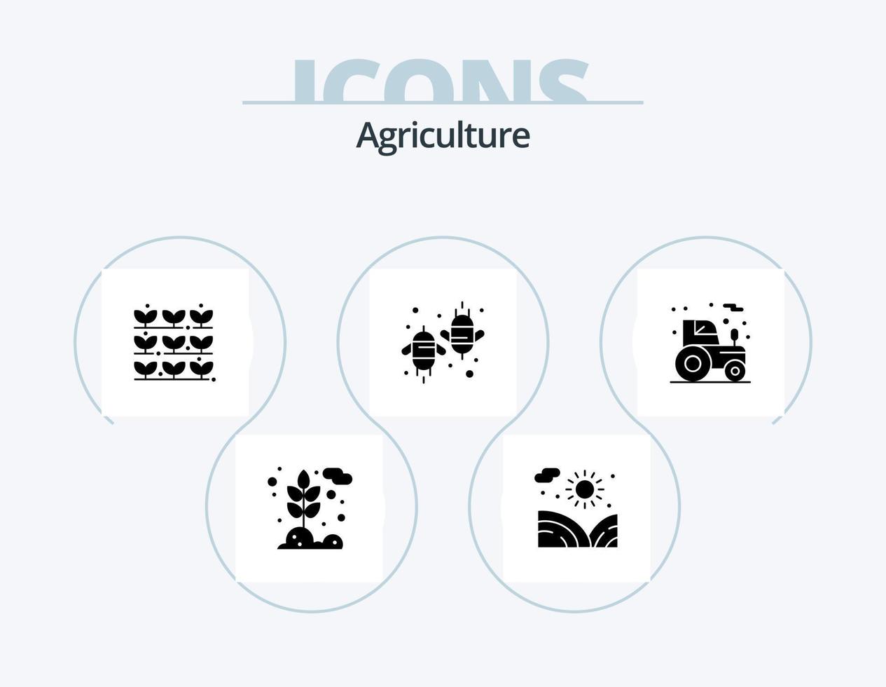 pack d'icônes de glyphe agricole 5 conception d'icônes. agriculture. écologie. agriculture. éco. agriculture vecteur
