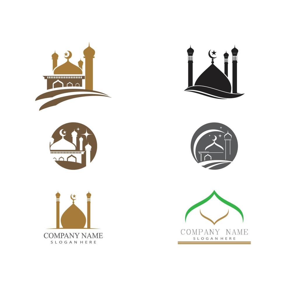 mosquée logo modèle vecteur symbole illustration design