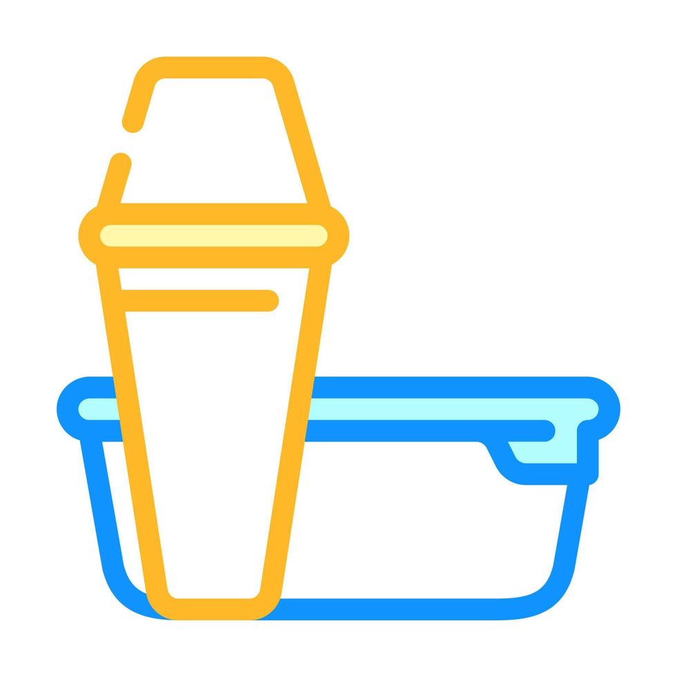 illustration vectorielle d'icône de couleur thermos et boîte à lunch vecteur