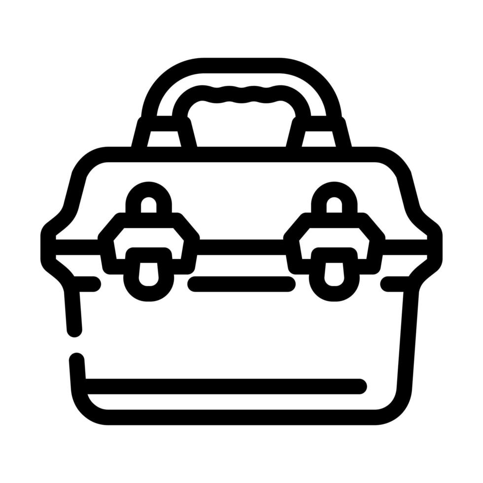 L'icône de la ligne de la boîte à lunch vintage noir illustration vectorielle vecteur