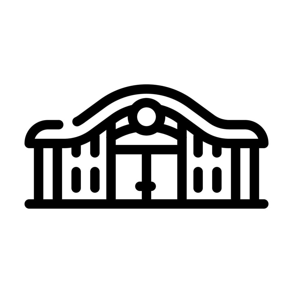 illustration vectorielle de l'icône de la ligne de la gare ferroviaire vecteur