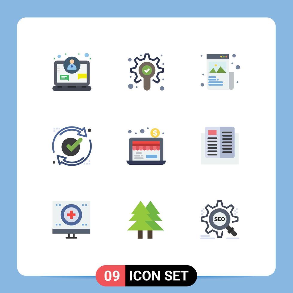 9 icônes créatives signes et symboles modernes de l'économie recharger des éléments de conception vectoriels modifiables vecteur