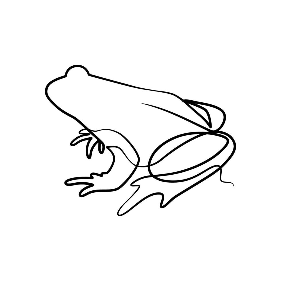 grenouille dessin au trait continu vecteur