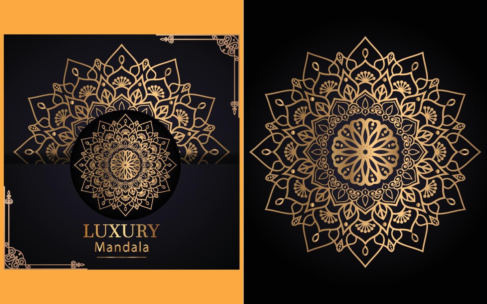 fond de conception de mandala ornemental de luxe en couleur or pour vous-même vecteur