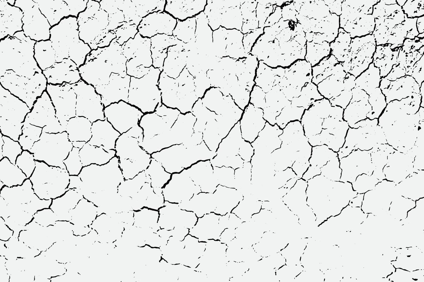 texture de fissures au sol arides et éclaboussures de taches, fond de texture noir et blanc vecteur eps