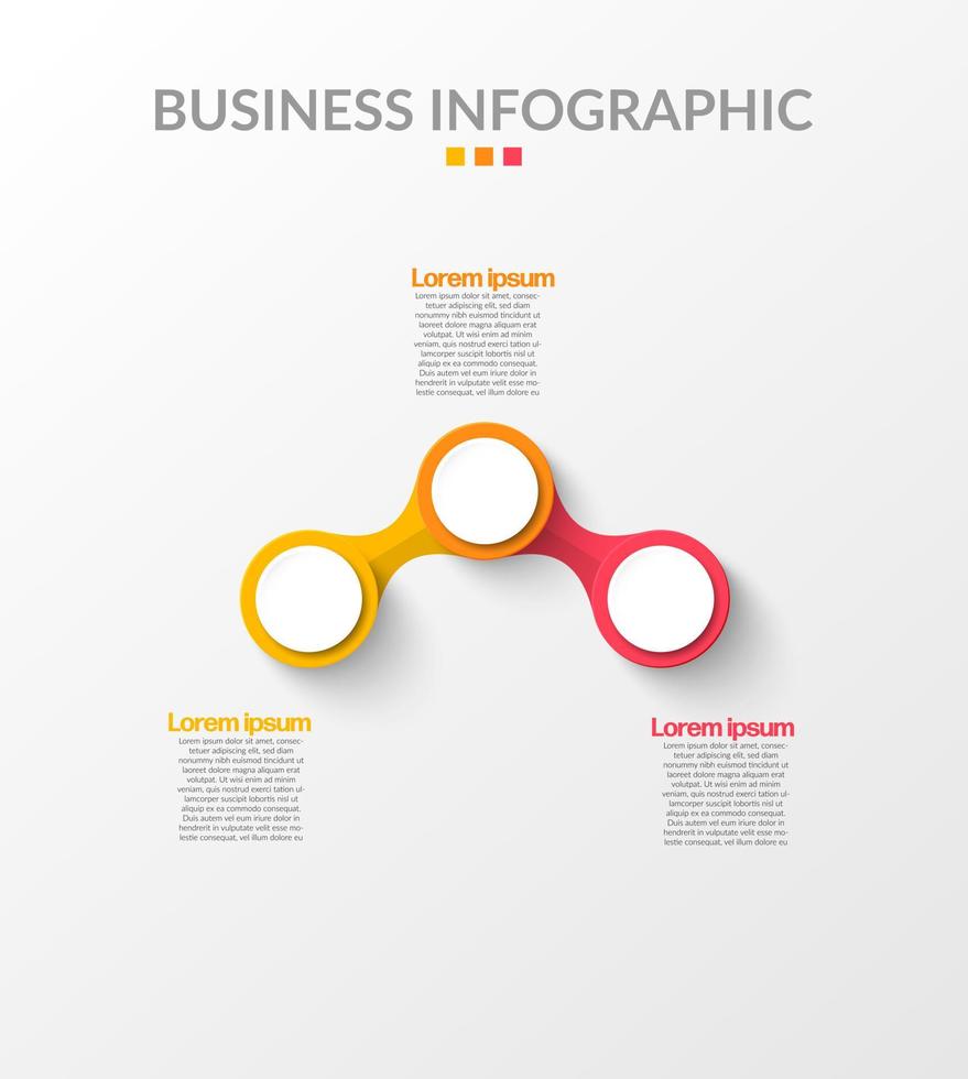 infographie d'entreprise. modèle d'infographie moderne. diagramme abstrait avec 3 étapes, options, pièces ou processus. modèle d'entreprise de vecteur pour la présentation. concept créatif pour infographie