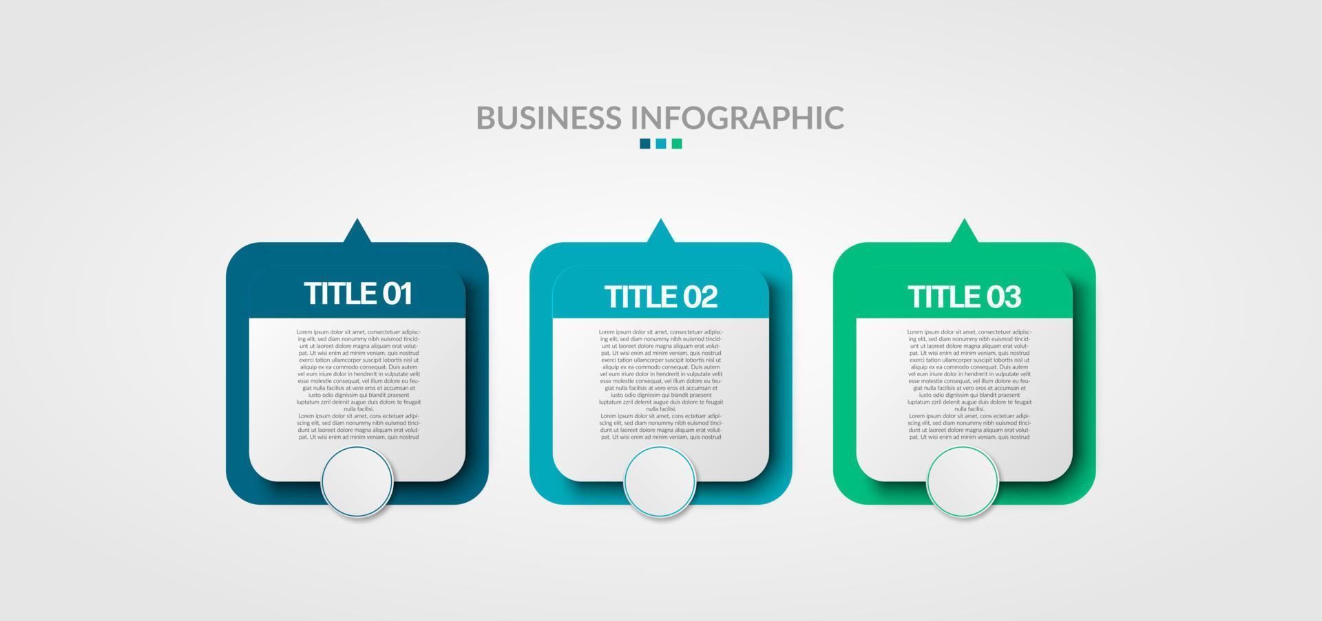 infographie d'entreprise. modèle d'infographie moderne. diagramme abstrait avec 3 étapes, options, pièces ou processus. modèle d'entreprise de vecteur pour la présentation. concept créatif pour infographie