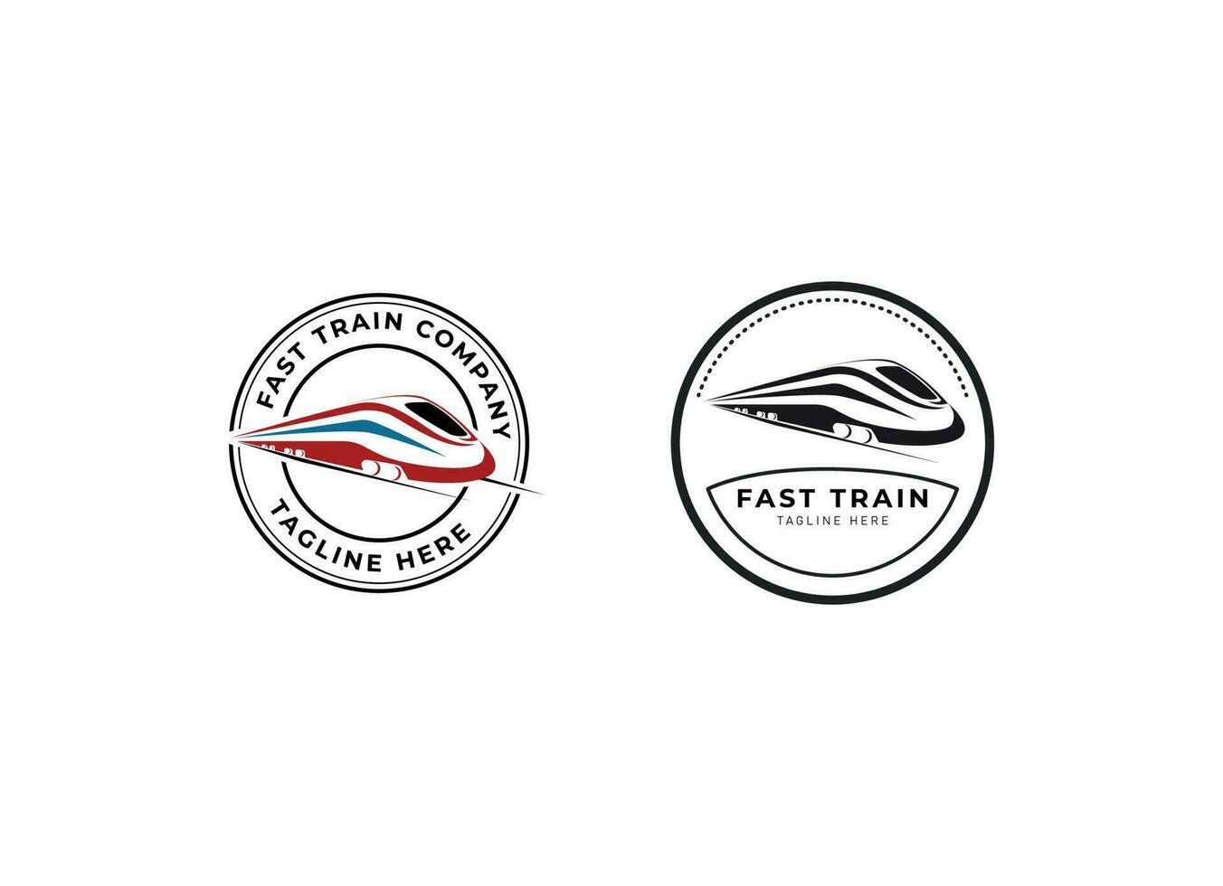 logo d'illustration de train à grande vitesse vecteur