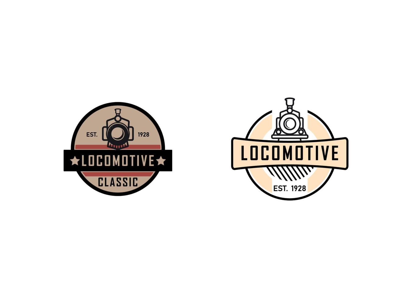 illustration du logo de la locomotive, emblème de style vintage vecteur