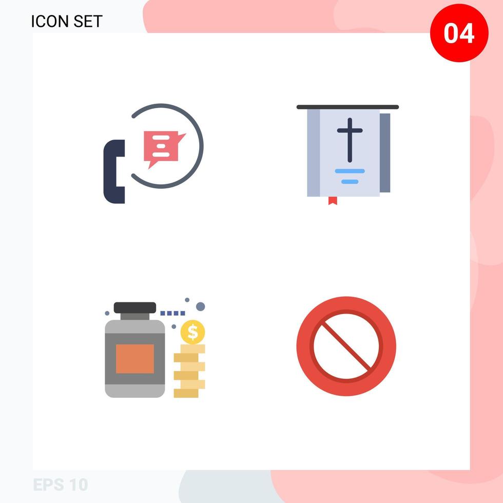 pack d'icônes vectorielles stock de 4 signes et symboles de ligne pour la communication pot d'annuaire téléphonique de thanksgiving éléments de conception vectoriels modifiables vecteur