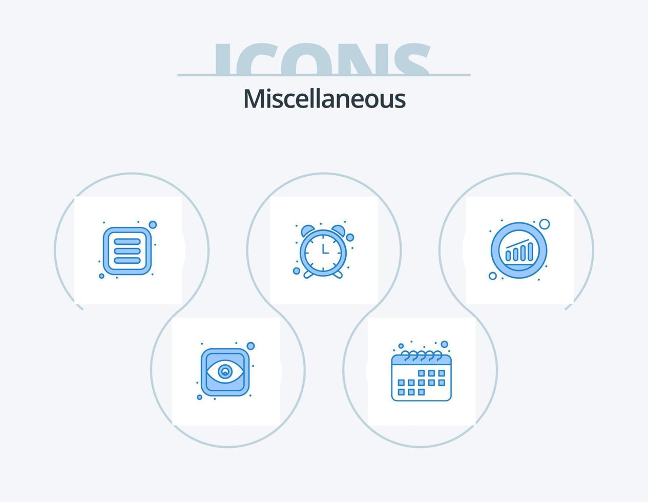 pack d'icônes bleues diverses 5 conception d'icônes. graphique. applications. Regardez. alarme vecteur