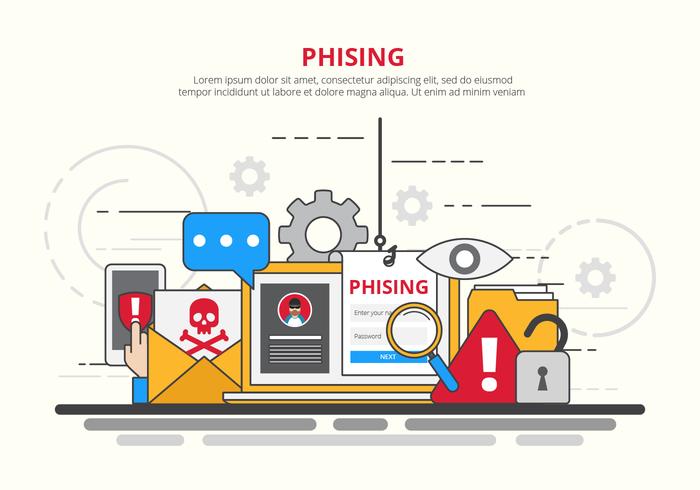 Phishing Internet, escroqueries et Illustration de Concept de sécurité vecteur