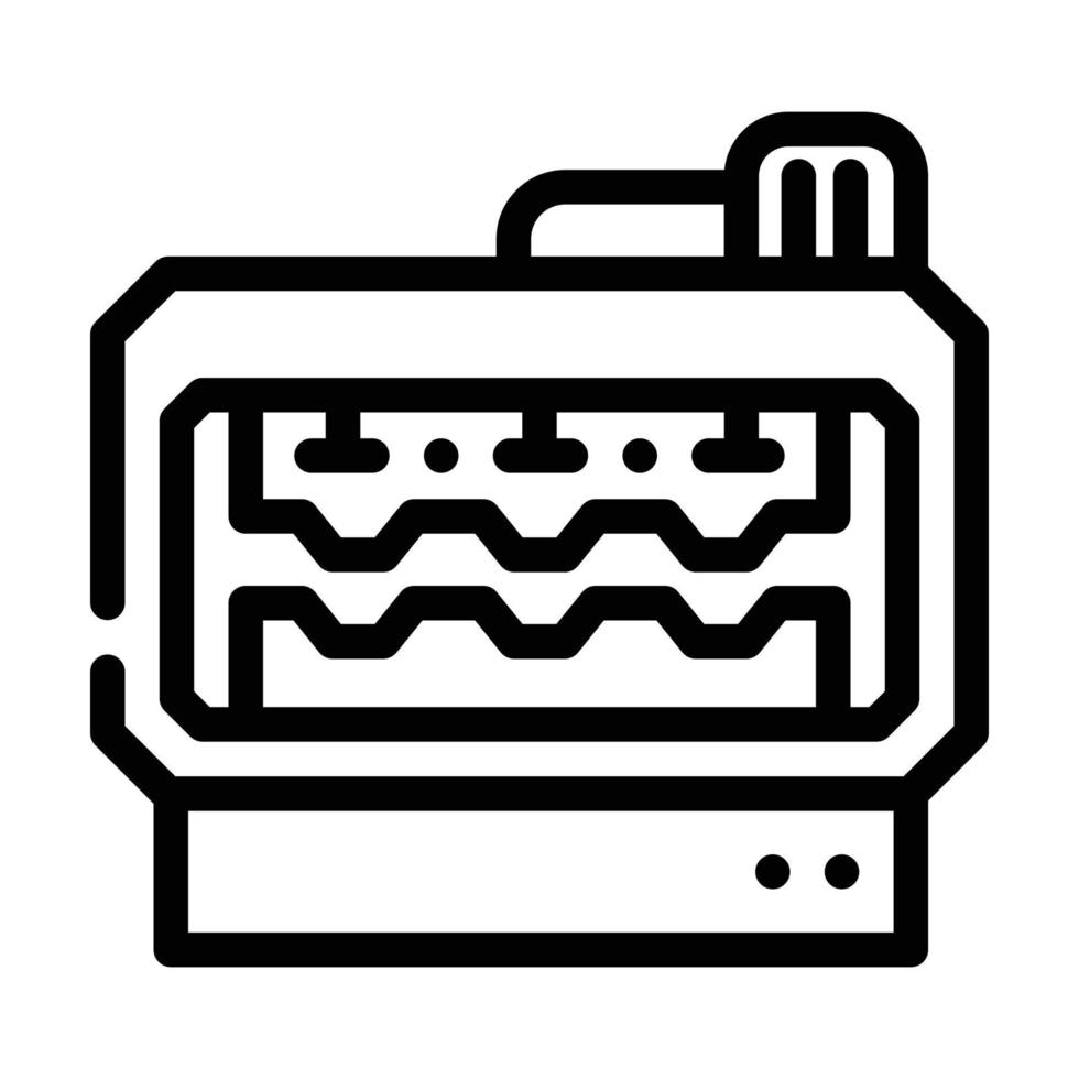 illustration vectorielle de l'icône de la ligne de la machine de production de pièces métalliques vecteur