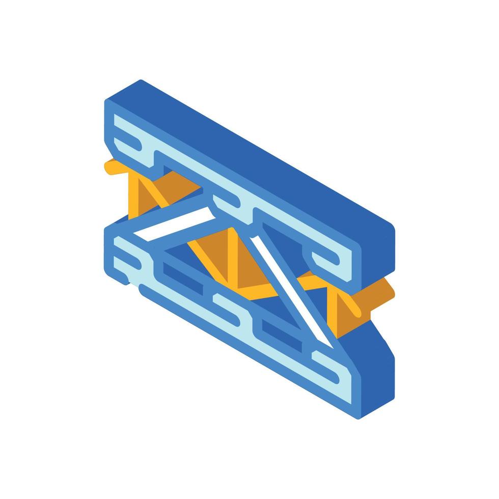 illustration vectorielle d'icône isométrique de cadre de matériau métallique de pont vecteur