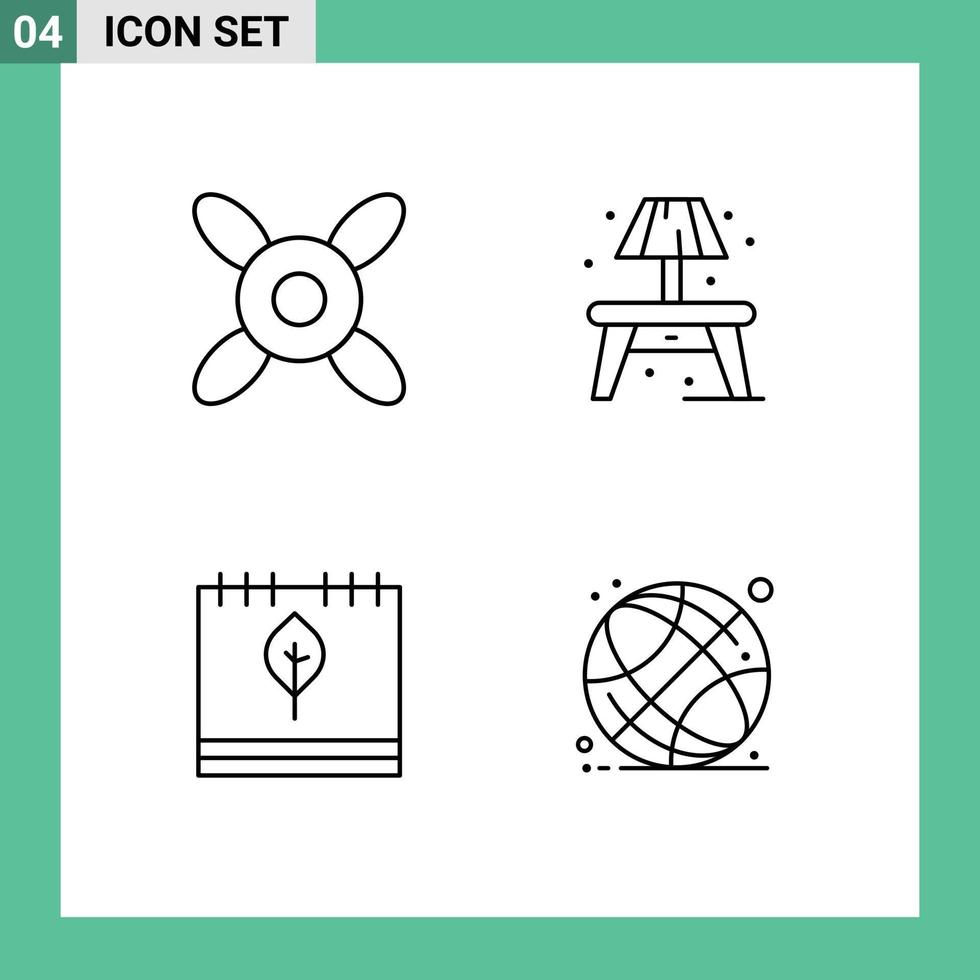 pack de lignes vectorielles modifiables de 4 couleurs plates remplies simples d'éléments de conception vectoriels modifiables de l'éducation du calendrier de vie de la saison froide vecteur