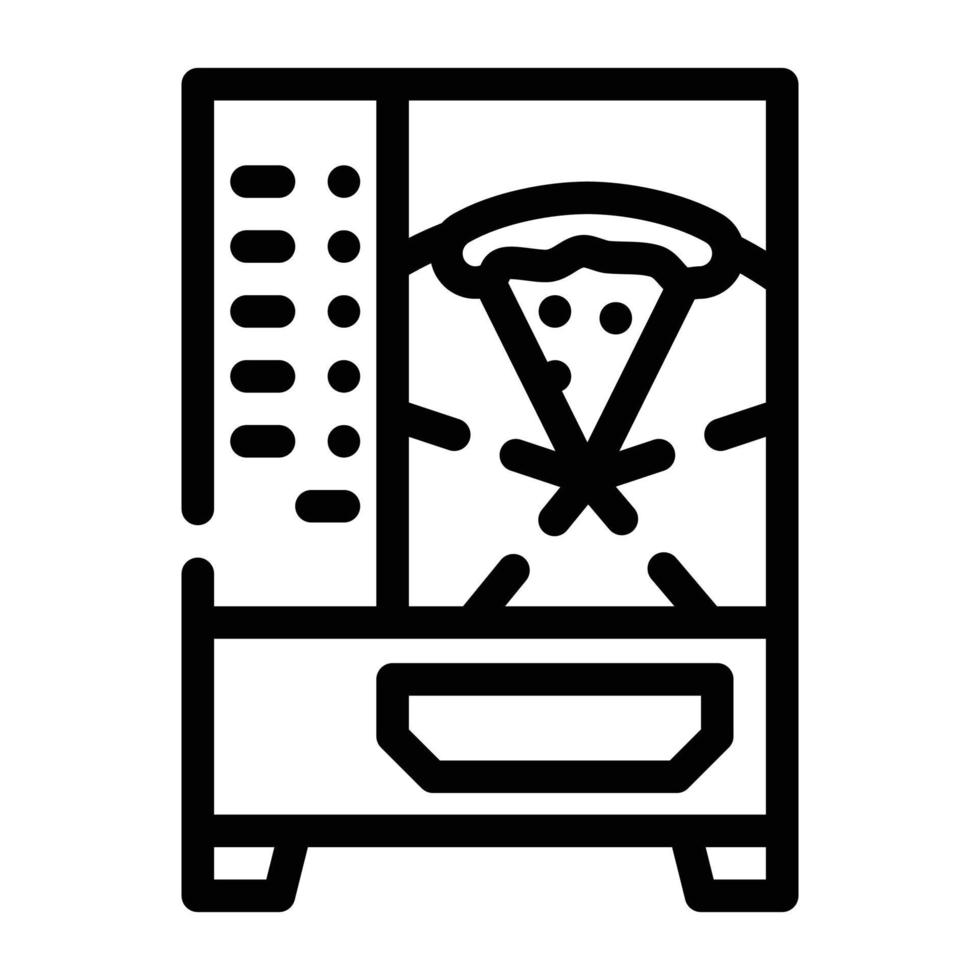 illustration vectorielle de l'icône de la ligne du distributeur automatique de pizza vecteur