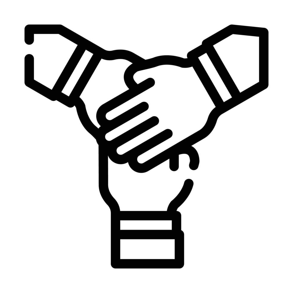 illustration vectorielle de l'icône de la ligne de travail d'équipe vecteur