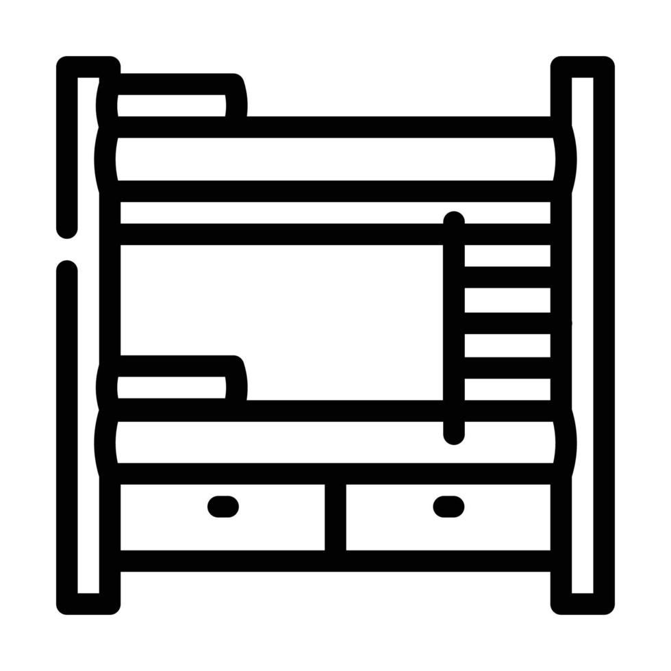 illustration vectorielle de l'icône de la ligne de meubles de lit à plusieurs niveaux vecteur