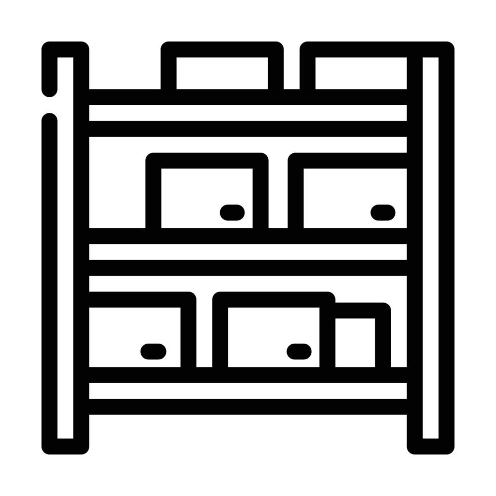 illustration vectorielle de l'icône de la ligne de meubles d'entrepôt vecteur