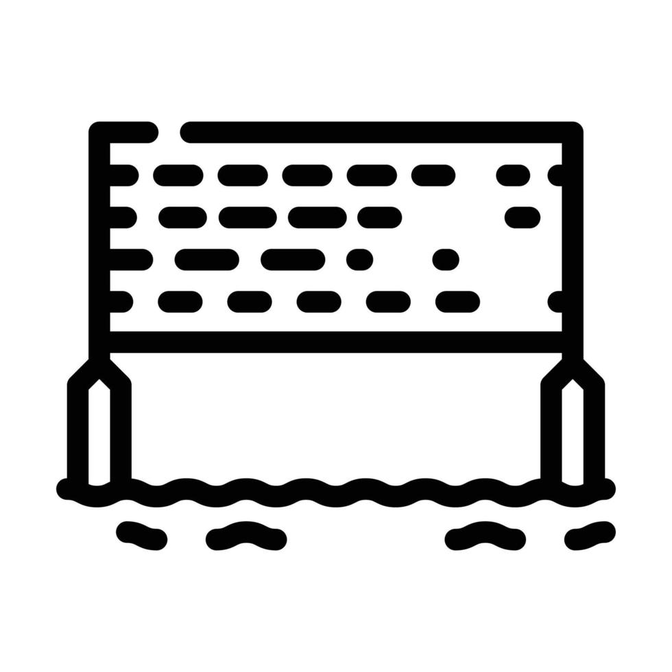 volley-ball sur l'illustration vectorielle de l'icône de la ligne d'eau vecteur