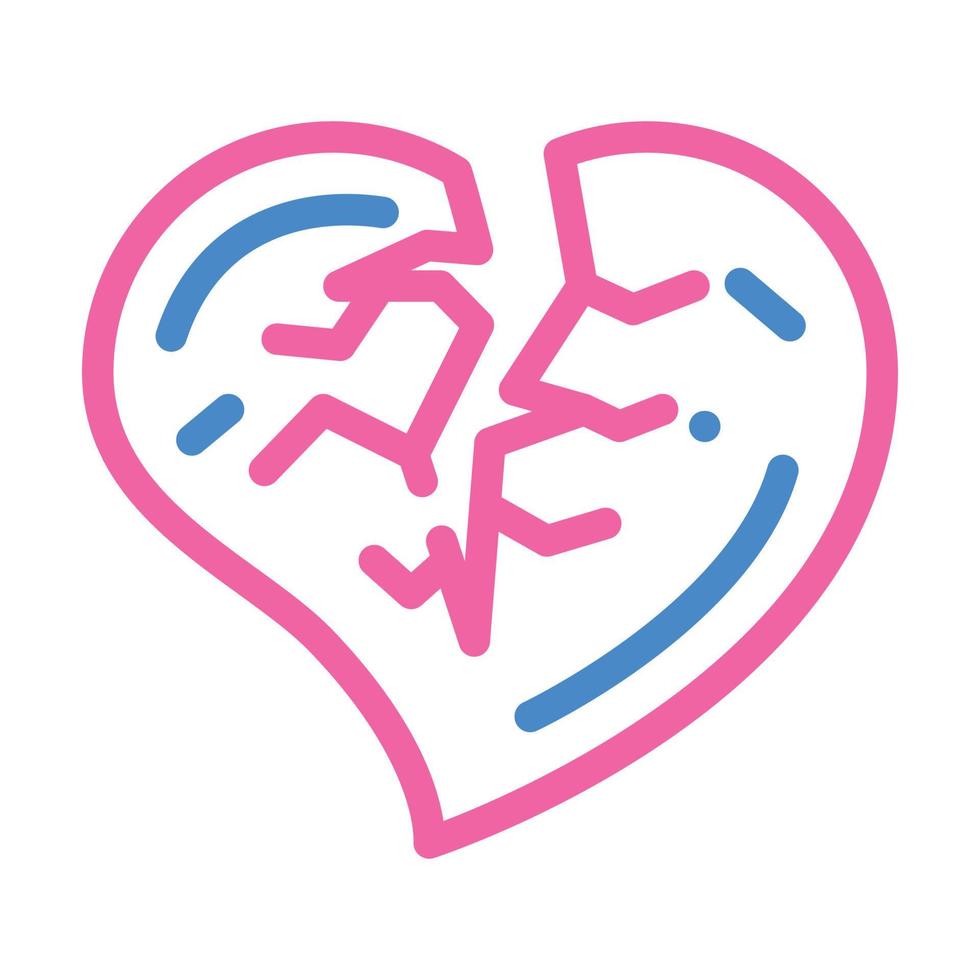 coeur brisé divorce couleur icône illustration vectorielle vecteur