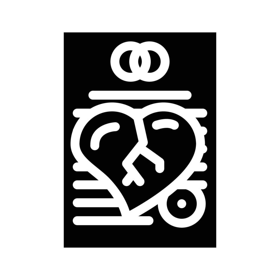document de divorce glyphe icône illustration vectorielle vecteur