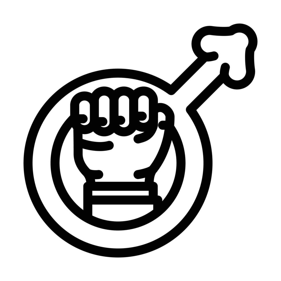 illustration vectorielle de l'icône de la ligne du mouvement social du féminisme vecteur
