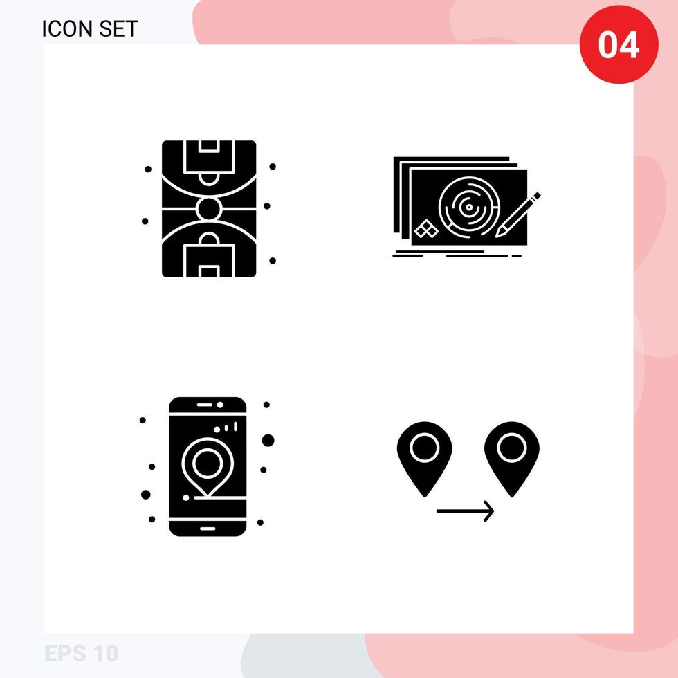 pack d'icônes vectorielles stock de 4 signes et symboles de ligne pour la navigation complète de niveau gps de la ville éléments de conception vectoriels modifiables vecteur
