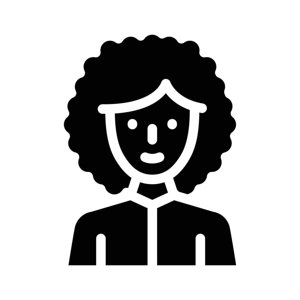 femme afro-américaine glyphe icône illustration vectorielle vecteur