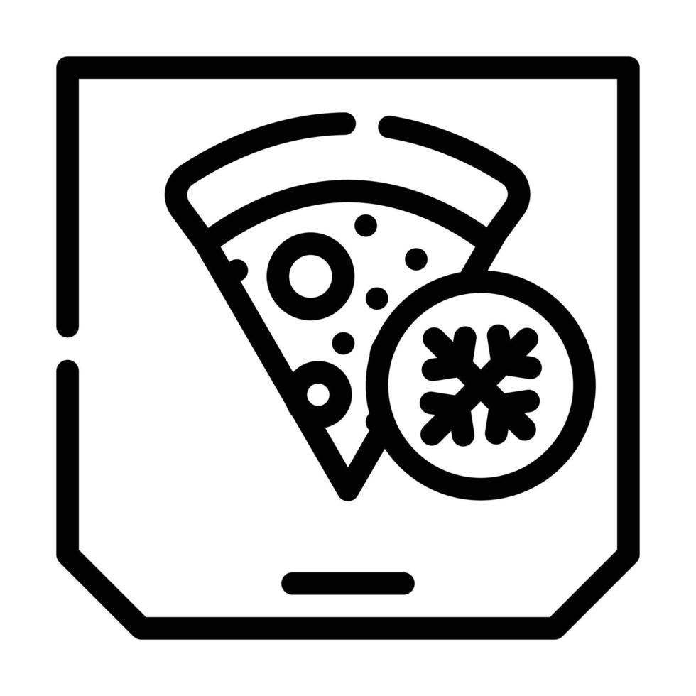 illustration vectorielle de l'icône de la ligne des aliments surgelés pizza vecteur