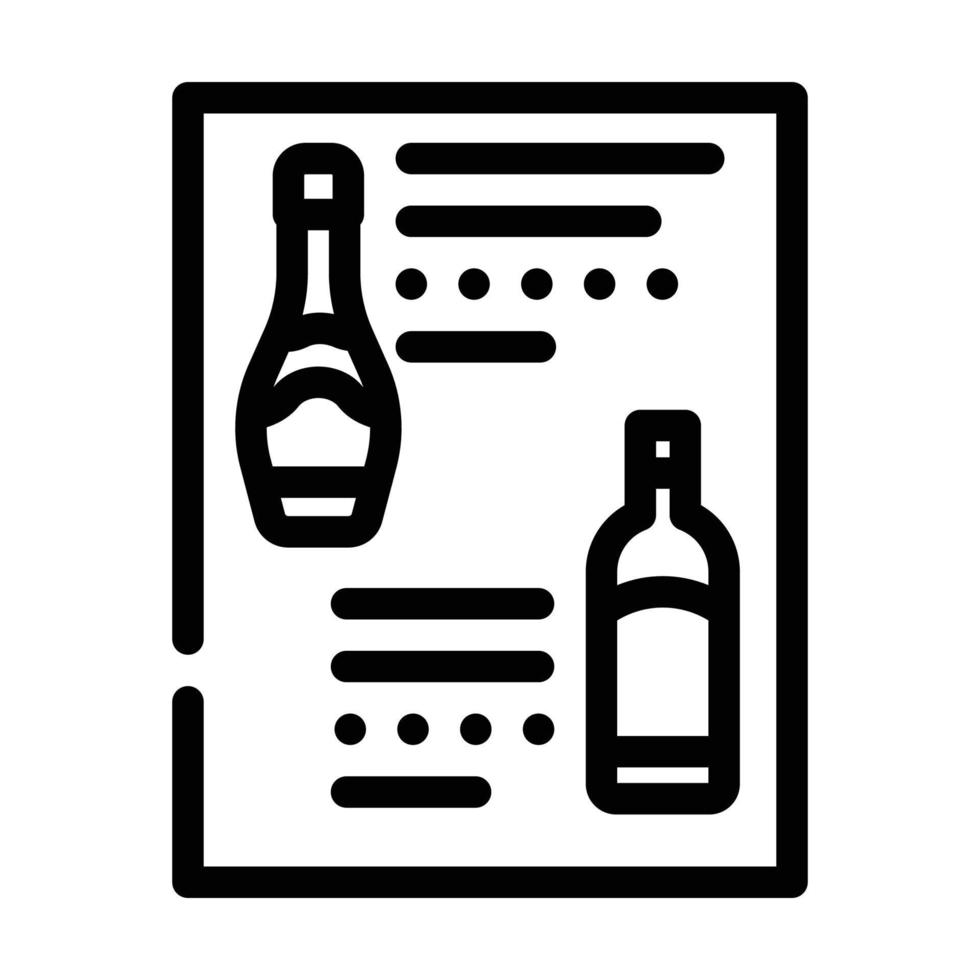 illustration vectorielle de l'icône de la ligne de vin de menu vecteur