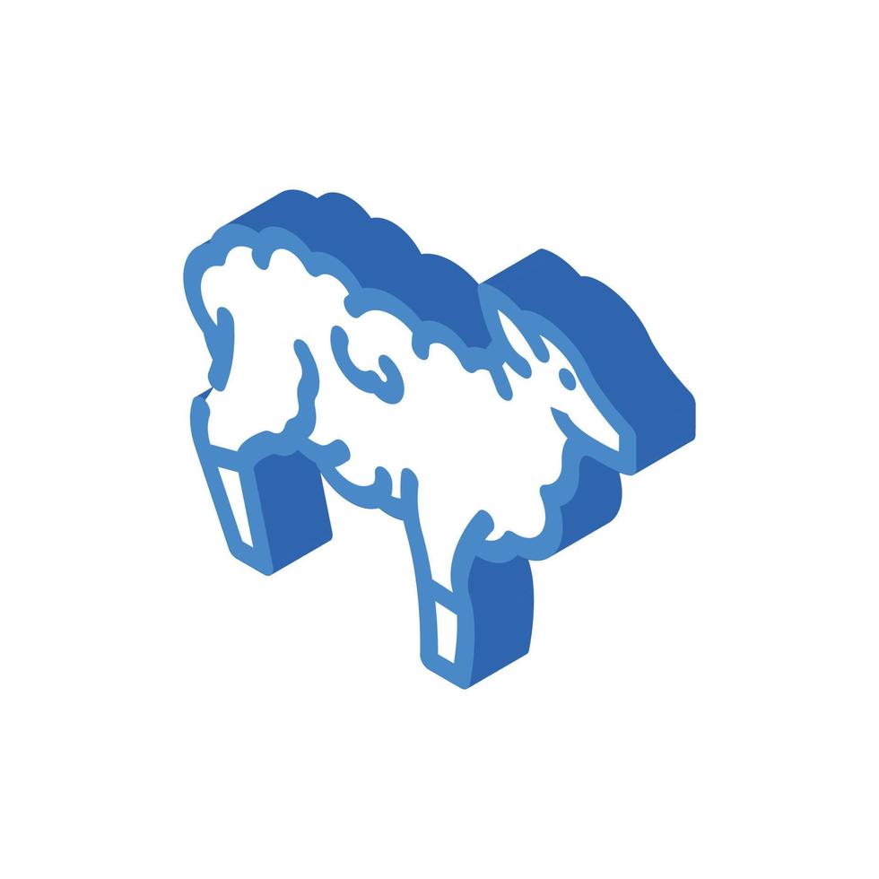 illustration vectorielle d'icône isométrique d'animaux de ferme de moutons vecteur